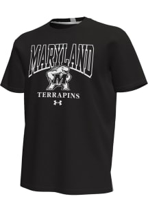 Under Armour Maryland Terrapins Black Gameday Icon Short Sleeve T Shirt