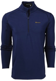 Greyson Michigan Wolverines Mens Navy Blue Gratiot Long Sleeve Qtr Zip Pullover