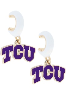 TCU Horned Frogs Logo Hoop Womens Earrings