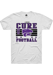 Linkon Cure K-State Wildcats White Football NIL Striped Short Sleeve Player T Shirt