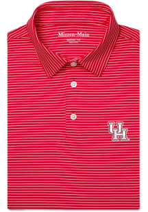 Mizzen+Main Houston Cougars Mens Red Versa Stripe Short Sleeve Fashion Polo