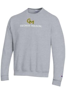 Champion George Mason University Mens Grey Powerblend Long Sleeve Crew Sweatshirt