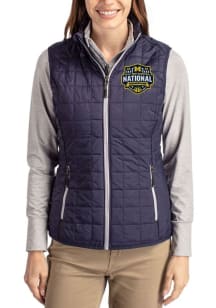 Cutter and Buck Michigan Wolverines Womens Navy Blue 2026 MBB Champions Rainier PrimaLoft Vest