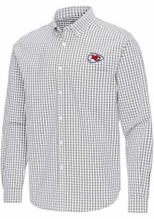 Antigua Kansas City Chiefs Mens Ash Ellis Long Sleeve Dress Shirt