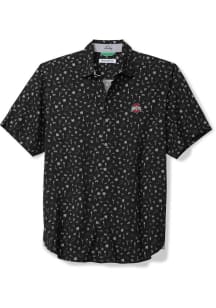 Tommy Bahama Ohio State Buckeyes Mens Black Playa Playbook Short Sleeve Dress Shirt