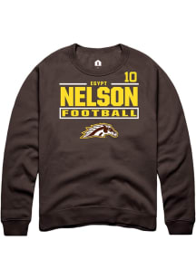 Egypt Nelson Western Michigan Broncos Mens Brown Football NIL Stacked Box Player Crew