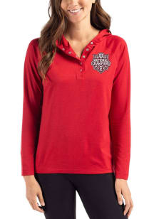 Cutter and Buck Indiana Hoosiers Womens Crimson 2025 CFP National Champions Coastline Eco Hooded S..