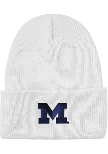 LogoFit Michigan Wolverines White North Pole Youth Knit Hat
