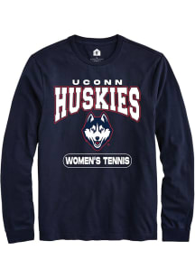 Summit Sportswear UConn Huskies Navy Blue Women's Tennis Long Sleeve T Shirt