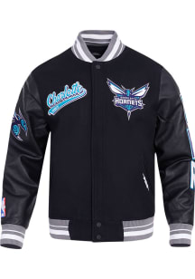 Mens Charlotte Hornets Pro Standard Mens Script Tail Wool Heavyweight Jacket - Black