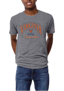 League Virginia Cavaliers Grey Heather Flat Name Mascot Short Sleeve Fashion T Shirt