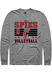 Andi Spies Cincinnati Bearcats Grey NIL Striped Long Sleeve Player T Shirt