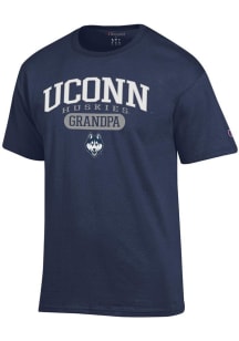 Champion UConn Huskies Navy Blue Pill Box Grandpa Jersey Short Sleeve T Shirt