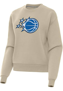 Antigua Orlando Magic Womens Oatmeal Full Front Victory Crew Sweatshirt