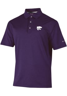 Columbia K-State Wildcats Mens Purple Sand Tee Short Sleeve Polo