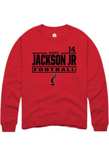 Barry Jackson Jr Cincinnati Bearcats Mens Red Football NIL Stacked Box Player Crew