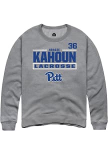 Gracie Kahoun Pitt Panthers Mens Graphite NIL Stacked Box Player Crew