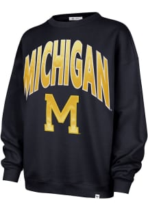 47 Michigan Wolverines Womens Navy Blue Extra Innings Crew Sweatshirt