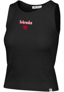 47 Nebraska Cornhuskers Womens Black Straight Cut Tank Top