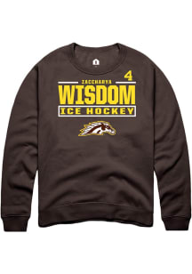 Zaccharya Wisdom Western Michigan Broncos Mens Brown NIL Stacked Box Player Crew