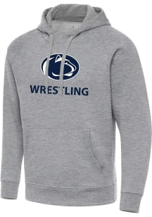 Antigua Penn State Nittany Lions Mens Grey Heather Wrestling  Victory Long Sleeve Hoodie