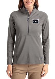 Cutter and Buck Big 12 Womens Graphite Adapt Eco Qtr Zip Pullover