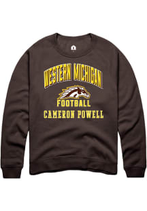 Cameron Powell Western Michigan Broncos Mens Brown Football NIL Arch Logo Player Crew