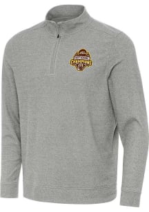 Antigua Western Michigan Broncos Mens Grey 2025 Hockey National Champions Subtle Long Sleeve Qtr Z..