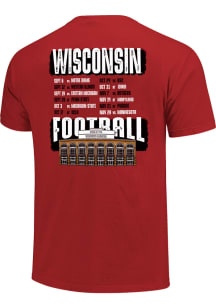 Wisconsin Badgers Red 2026 Football Schedule Short Sleeve T Shirt
