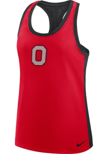 Nike Ohio State Buckeyes Womens Red Colorblock Tank Top