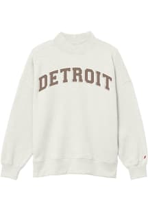 Detroit Womens Oatmeal Mock neck Crew Sweatshirt