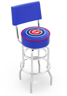 Chicago Cubs Double-Ring Swivel with Back Pub Stool - Silver