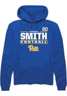 Synkwan Smith Pitt Panthers Mens Blue Football NIL Stacked Box Player Hood
