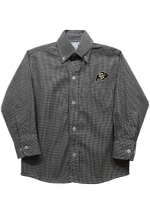 Vive La Fete Colorado Buffaloes Baby Black Gingham Long Sleeve Polo