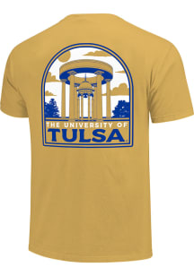 Tulsa Golden Hurricane Gold Bell Tower Landscape Short Sleeve T Shirt