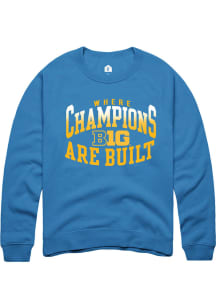 Rally Big Ten Mens Blue Champs Arch Long Sleeve Crew Sweatshirt