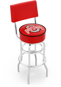 Ohio State Buckeyes Double-Ring Swivel with Back Pub Stool - Black