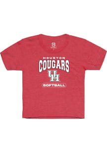 Summit Sportswear Houston Cougars Youth Red Softball Short Sleeve T-Shirt