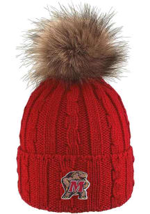 LogoFit Maryland Terrapins Red Alps Pom Womens Knit Hat