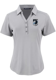 Cutter and Buck Minnesota United FC Womens Grey Forge Eco Polo Short Sleeve Polo Shirt