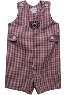 Vive La Fete Missouri State Bears Toddler Maroon Gingham Overalls