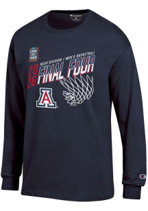 Champion Arizona Wildcats Navy Blue MBB Final Four 2026 Jersey Long Sleeve T Shirt