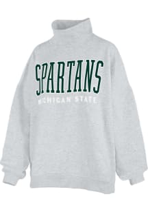 Pressbox Michigan State Spartans Womens Grey Southlawn Echo Crew Sweatshirt