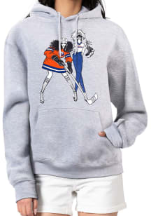 4Her New York Islanders Womens Grey Hockey Girls Hooded Sweatshirt