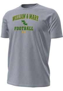 Under Armour William & Mary Tribe Grey Football Football Performance Short Sleeve T Shirt