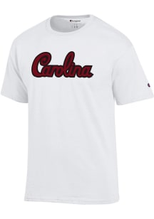 Champion South Carolina Gamecocks White Script Team Name Short Sleeve T Shirt