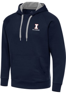 Antigua Illinois Fighting Illini Mens Navy Blue Victory Alumni Long Sleeve Hoodie