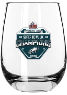 Philadelphia Eagles 2024 Super Bowl Champions Printed Stemless Wine Glass - Midnight Green