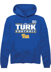 Shep Turk Pitt Panthers Mens Blue Football NIL Stacked Box Player Hood
