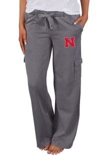 Concepts Sport Nebraska Cornhuskers Womens Charcoal Trackside Cargo Loungewear Sleep Pants